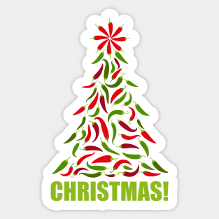 Red and Green Chile Christmas Tree Sticker